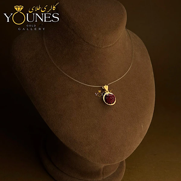 آویز سواروسکی گوی زرشکی طلا